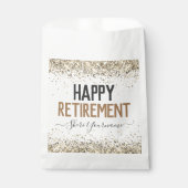 Glitzer Script Happy Rentirement Fevor Bags Geschenktütchen (Vorderseite)