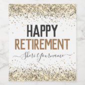Glitzer Script Happy Retirement Weinetikett (Einzelnes Label)
