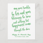 Glitzer Script Irish Blessing St. Patrick's Day Postkarte (Vorderseite)