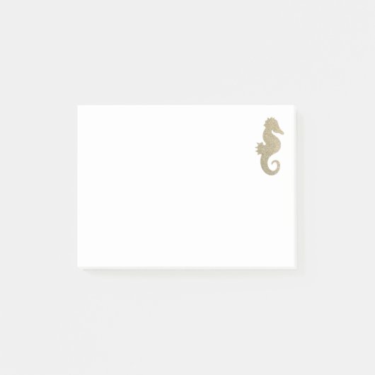 Glitzer Seepferd Post-it Klebezettel (Vorderseite)