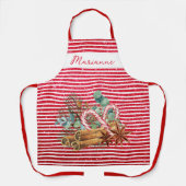 Glitzer sehen Red Pine Candy Cane Bouquet Weihnach Schürze (Vorderseite)