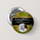 Glitzer-Sequin-Disco-Glitz-Foto-Taste Button (Vorne & Hinten)