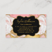 Glitzer Sequins Agate - Gold und Rosa Imitate Visitenkarte (Rückseite)