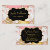 Glitzer Sequins Agate - Gold und Rosa Imitate Visitenkarte (Vorne/Hinten)