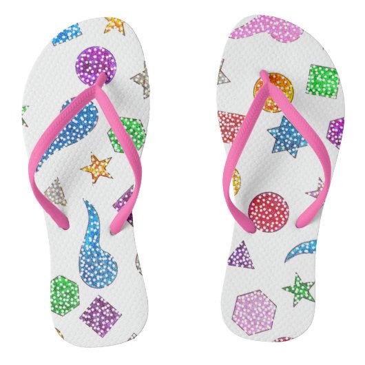 Glitzer Shapes Womens Flops Badesandalen (Fußbett)
