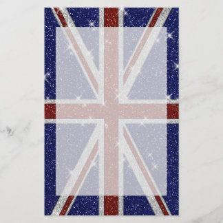 Glitzer Shiny Sparkle Union Jack Flag Briefpapier