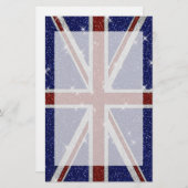 Glitzer Shiny Sparkle Union Jack Flag Briefpapier (Vorne/Hinten)