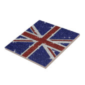 Glitzer Shiny Sparkle Union Jack Flag Fliese (Seite)