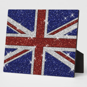 Glitzer Shiny Sparkle Union Jack Flag Fotoplatte