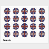 Glitzer Shiny Sparkle Union Jack Flag Runder Aufkleber (Blatt)