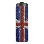 Glitzer Shiny Sparkle Union Jack Flag Thermosbecher (Vorderseite)