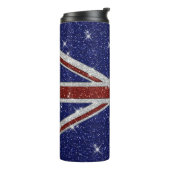 Glitzer Shiny Sparkle Union Jack Flag Thermosbecher (Nach links gedreht)