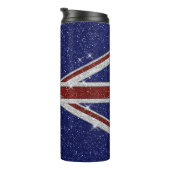 Glitzer Shiny Sparkle Union Jack Flag Thermosbecher (Nach rechts gedreht)