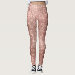 Glitzer Silber Brush Glam Rosa Rose Gold Funkelnd Leggings