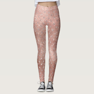 Glitzer-Silber-Bürste punktiert das rosa funkelnd Leggings