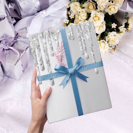 Glitzer Silber funkeln Weihnachten Weihnachten Wei Geschenkpapier
