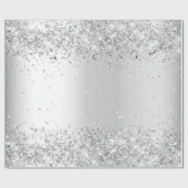 Glitzer Silber Konfetti funkeln Weihnachten Weihna Geschenkpapier (Flach)