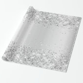 Glitzer Silber Konfetti funkeln Weihnachten Weihna Geschenkpapier (Ungerollt)