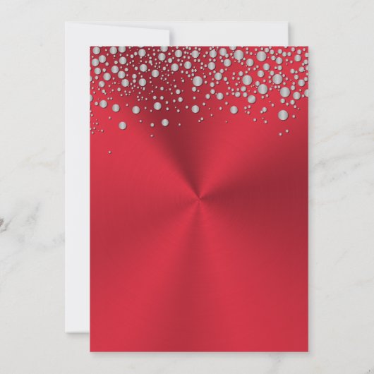 Glitzer silber Konfetti Quinceanera Einladung (Rückseite)