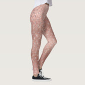 Glitzer Silber Pinsel Punkte Rosa Rose Gold Funkel Leggings (Rechts)