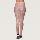 Glitzer Silber Pinsel Punkte Rosa Rose Gold Funkel Leggings (Rückseite)