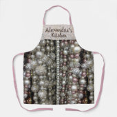 Glitzer Silber und Rosa Beads nach Maß Schürze (Vorderseite)
