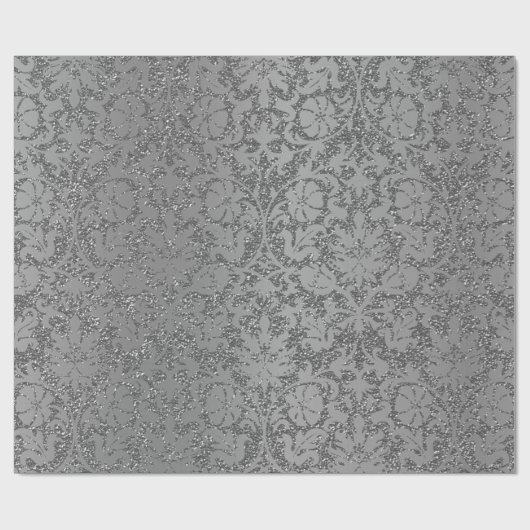 Glitzer - Silbergrau Geschenkpapier (Flach)