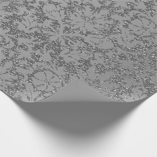 Glitzer - Silbergrau Geschenkpapier (Ecke)