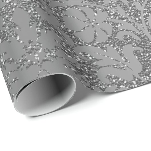 Glitzer - Silbergrau Geschenkpapier (Rolleneckpunkt)