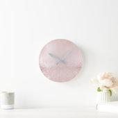 Glitzer Silbergrau Minimaler Metallischer Beanensc Runde Wanduhr (Zuhause)