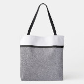 Glitzer Silver Black Personalisiert Shopping Tasche (Rückseite)