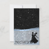Glitzer Silver Blue Night Sky Startanz Party Einladung (Vorderseite)