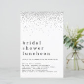 Glitzer Silver Brautparty Einladung (Stehend Vorderseite)