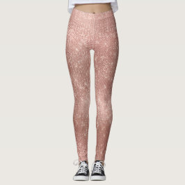 Glitzer Silver Brush Glam Rosa Rose Gold Funkelnd Leggings