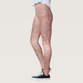 Glitzer Silver Brush Glam Rosa Rose Gold Funkelnd Leggings (Links)