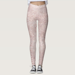 Glitzer Silver Brush White Pink Rose Grill Funkeln Leggings