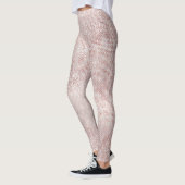 Glitzer Silver Brush White Pink Rose Grill Funkeln Leggings (Links)