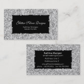 Glitzer Silver Elegance Business Cards Visitenkarte (Vorne/Hinten)