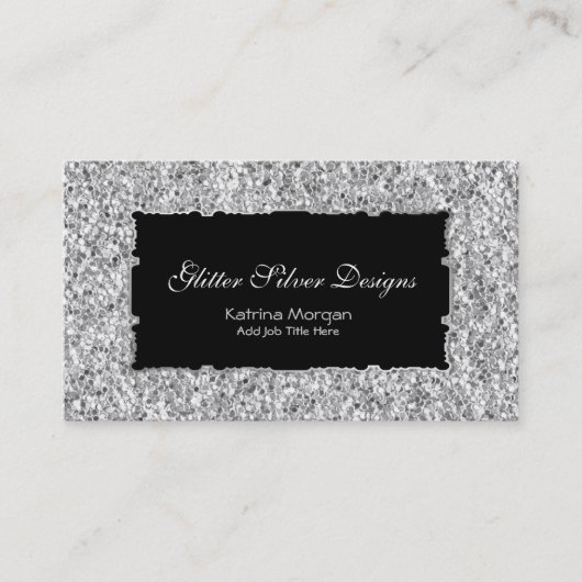 Glitzer Silver Elegance Business Cards Visitenkarte (Vorderseite)