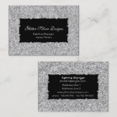 Glitzer Silver Elegance Business Cards Visitenkarte (Vorne/Hinten)
