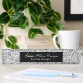 Glitzer Silver Elegance Namensplakette