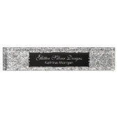 Glitzer Silver Elegance Namensplakette (Vorderseite)