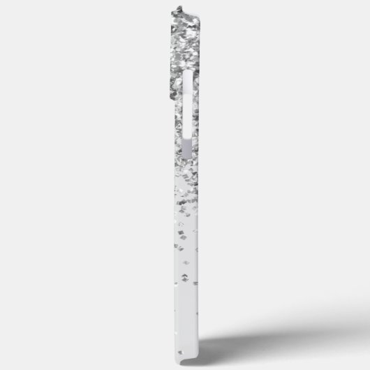 Glitzer Silver Elegant Moderner Monogramm Name Case-Mate iPhone Hülle (Rückseite / Links)