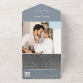 Glitzer Silver Elegante Winterhochzeit All In One Einladung (Außenbereich)