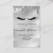 Glitzer Silver Eyelash Extension Client Record Visitenkarte (Vorderseite)