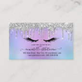 Glitzer Silver Eyelash Extension Loyalty Visitenkarte (Vorderseite)