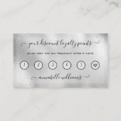 Glitzer Silver Eyelash Extension Loyalty Visitenkarte (Rückseite)