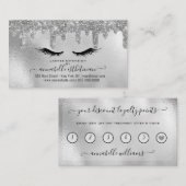 Glitzer Silver Eyelash Extension Loyalty Visitenkarte (Vorne/Hinten)