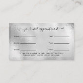 Glitzer Silver Eyelash Verlängerung Ernennung Visitenkarte (Rückseite)