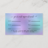 Glitzer Silver Eyelash Verlängerung Ernennung Visitenkarte (Rückseite)